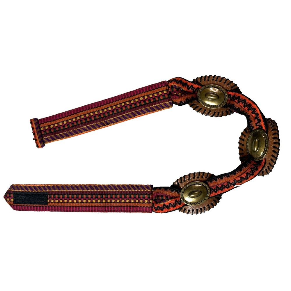 Vintage Ginnie Johansen Concho Belt Womens 36 Multicolor Western Boho Cottage